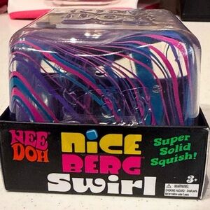 Nice Berg Swirl Kids Building Squish Toy - Purple & Blue Pink Swirls